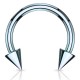 Piercing micro-circulaire 04 - Plaqué titane bleu-clair pointes