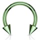 Piercing micro-circulaire 04 - Plaqué titane vert-pomme pointes