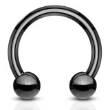 Piercing micro-circulaire 03 - Plaqué-titane boules noires