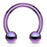 Piercing micro-circulaire 03 - Plaqué-titane boules lilas