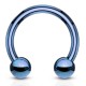 Piercing micro-circulaire 03 - Plaqué-titane boules bleues