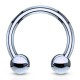 Piercing micro-circulaire 03 - Plaqué-titane boules bleu-clair