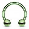 Piercing micro-circulaire 03 - Plaqué-titane boules vert-pomme