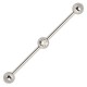 Piercing industriel 86 - Cristal transparent au centre de la barre