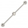 Piercing industriel 86 - Cristal transparent au centre de la barre
