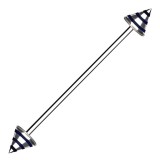 Piercing industriel 93 - Pointes striées noires et grises