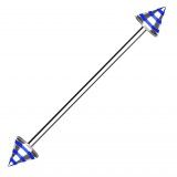 Piercing industriel 93 - Pointes striées bleues et grises