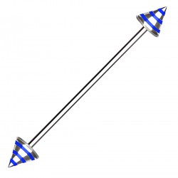 Piercing industriel 93 - Pointes striées bleues et grises