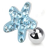 Cartilage hélix, tragus 27 - Férido étoile bleu-clair