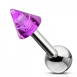 Cartilage hélix, tragus 83 - Pointe lilas paillettes