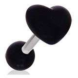 Cartilage hélix, tragus 89 - Cœur noir en acrylique