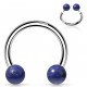 Piercing micro-circulaire 36 - Deux boules en lapis lazuli