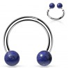 Piercing micro-circulaire 36 - Deux boules en lapis lazuli