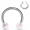 Piercing micro-circulaire 36 - Deux boules en quartz