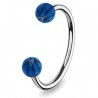 Piercing micro-circulaire 22 - Boules basket bleues