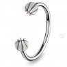 Piercing micro-circulaire 22 - Boules basket blanches