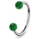 Piercing micro-circulaire 22 - Boules basket vertes