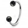 Piercing micro-circulaire 22 - Boules basket noires