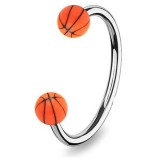 Piercing micro-circulaire 22 - Boules basket oranges