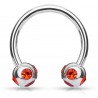 Piercing micro-circulaire 35 - Cinq cristaux rouges