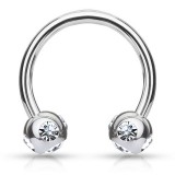 Piercing micro-circulaire 35 - Cinq cristaux transparents