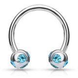 Piercing micro-circulaire 35 - Cinq cristaux bleu-clair