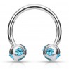 Piercing micro-circulaire 35 - Cinq cristaux bleu-clair