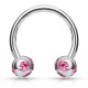 Piercing micro-circulaire 35 - Cinq cristaux roses
