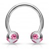 Piercing micro-circulaire 35 - Cinq cristaux roses