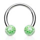 Piercing micro-circulaire 13 - UV paillettes boules vertes
