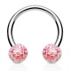 Piercing micro-circulaire 13 - UV paillettes boules rouges