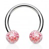 Piercing micro-circulaire 13 - UV paillettes boules rouges
