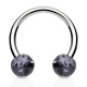 Piercing micro-circulaire 13 - UV paillettes boules noires