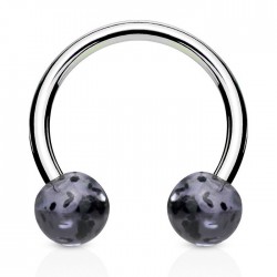 Piercing micro-circulaire 13 - UV paillettes boules noires