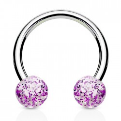 Piercing micro-circulaire 13 - UV paillettes boules lilas