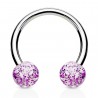 Piercing micro-circulaire 13 - UV paillettes boules lilas