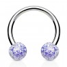 Piercing micro-circulaire 13 - UV paillettes boules bleues