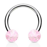 Piercing micro-circulaire 13 - UV paillettes boules roses