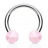 Piercing micro-circulaire 13 - UV paillettes boules roses