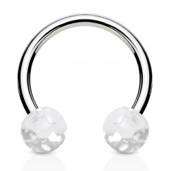 Piercing micro-circulaire 13 - UV paillettes boules transparentes