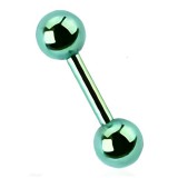 Cartilage hélix, tragus 38 - Plaqué-titane boules vertes