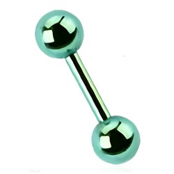 Cartilage hélix, tragus 38 - Plaqué-titane boules vertes