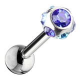 Cartilage hélix, tragus 92 - Cinq cristaux bleu-clair