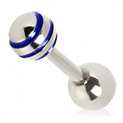 Cartilage hélix, tragus 93 - Strié boule bleu