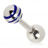 Cartilage hélix, tragus 93 - Strié boule bleue