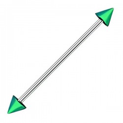 Piercing industriel 94 - Pointes plaqué-titane vertes
