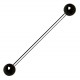 Piercing industriel 96 - Plaqué-titane boules noires