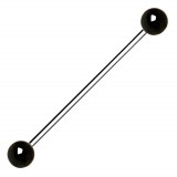 Piercing industriel 96 - Plaqué-titane boules noires