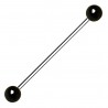 Piercing industriel 96 - Plaqué-titane boules noires