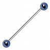 Piercing industriel 96 - Plaqué-titane boules bleues